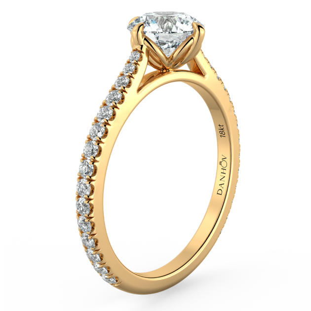 Norme De Danhov Ladies Engagement Ring Set in 14k Yellow Gold