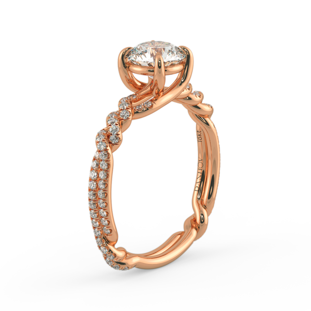 Danhov Eleganza Engagement Ring in 18k Rose Gold