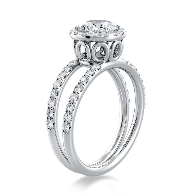 Danhov Solo Filo   Engagement Ring Halo Setting in 14k White Gold