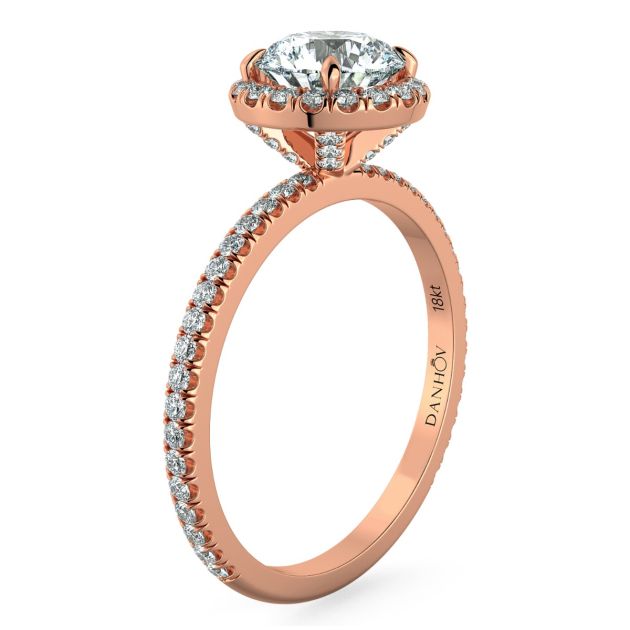 Norme De Danhov Engagement Ring Set in 14k Rose Gold