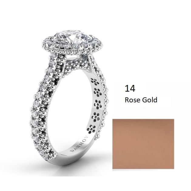 Danhov Petalo Floral Diamond Engagement Ring in 14k Rose Gold