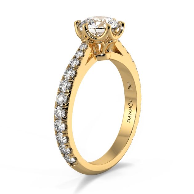 Danhov Classico Diamond Engagement Ring in 18k Yellow Gold