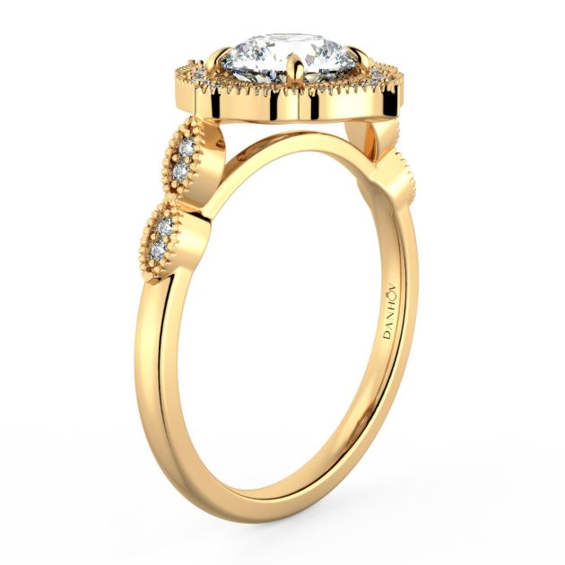 Norme De Danhov Ladies Engagement Ring Set in 18k Yellow Gold