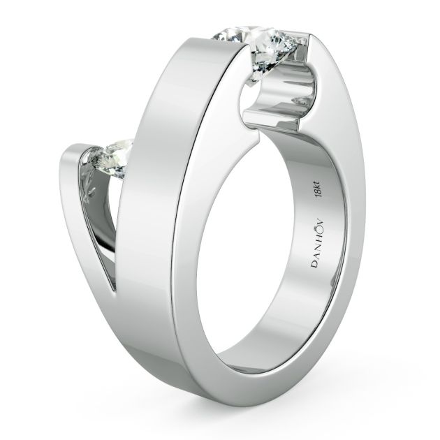Danhov Tension Engagement Ring in 14k White Gold