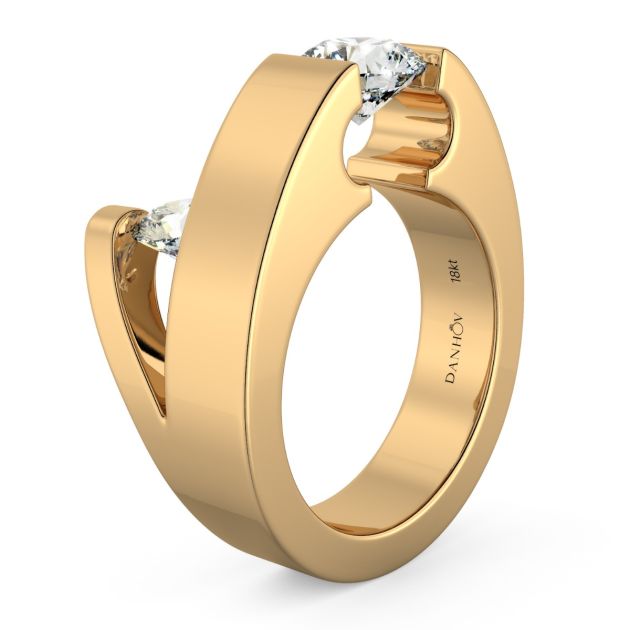 Danhov Tension Engagement Ring in 14k Yellow Gold