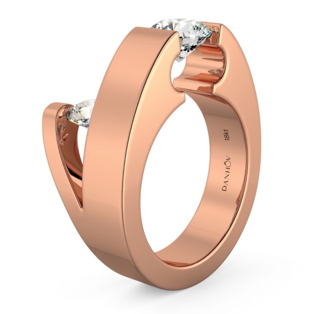 Danhov Tension Engagement Ring in 14k Rose Gold