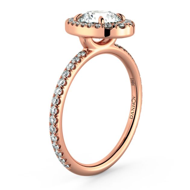 Danhov Per Lei Engagement Ring in 14k Rose Gold