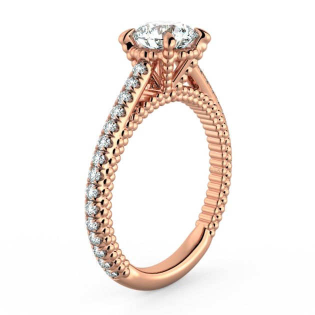 Danhov Perlina Unique Diamond Engagement Ring in 18k Rose Gold