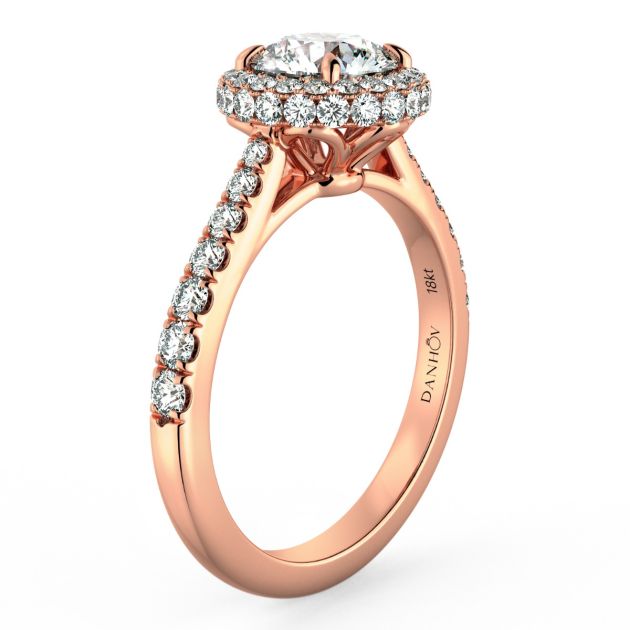Danhov Classico Engagement Ring in 18k Rose Gold