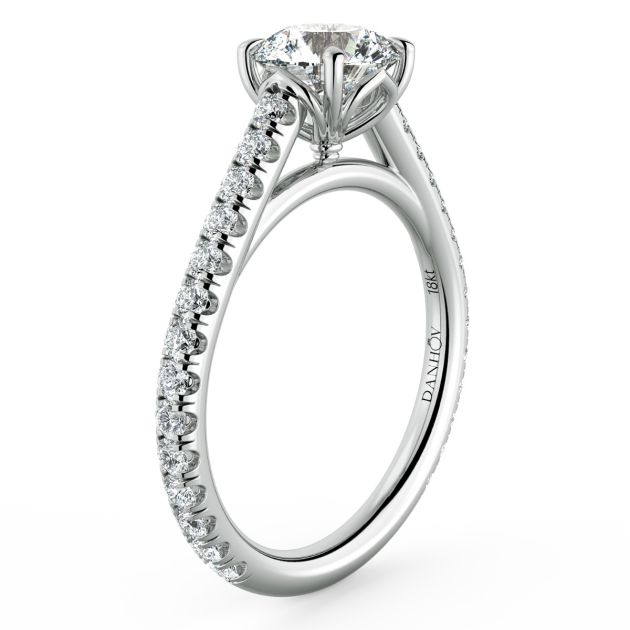 Danhov Classico Diamond Engagement Ring in 14k White Gold