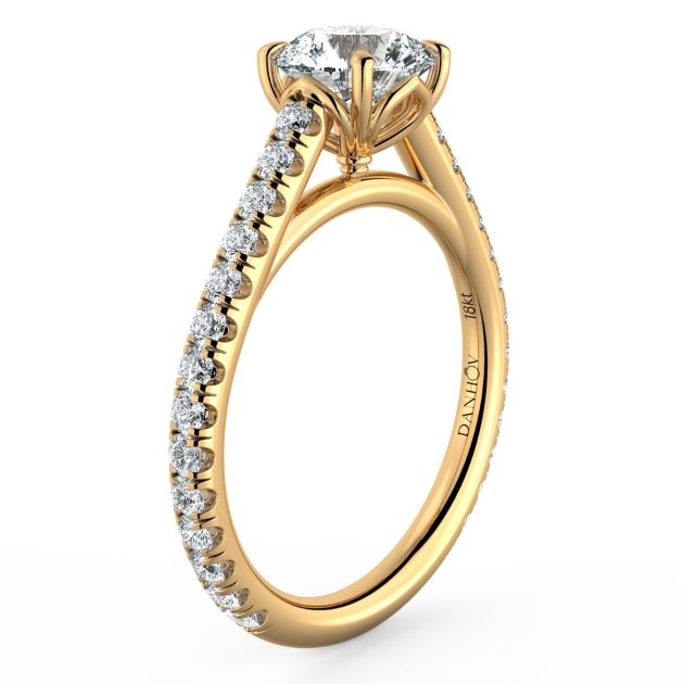 Danhov Classico Diamond Engagement Ring in 18k Yellow Gold