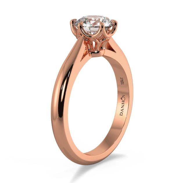 Danhov Classico Engagement Ring in 18k Rose Gold