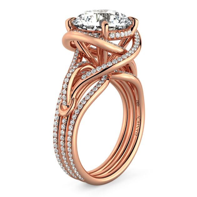 Danhov Couture Engagement Ring in 14k Rose Gold	