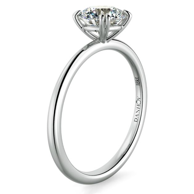Norme de Danhov Engagement Ring in 18k White Gold