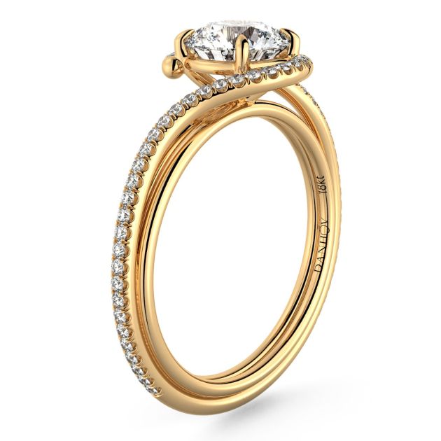 Danhov Abbraccio Handmade Diamond Engagement Ring in 18k Yellow Gold