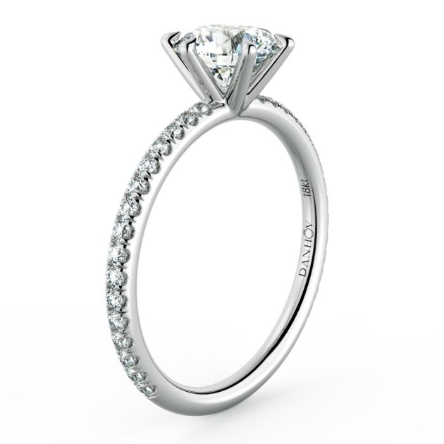 Norme de Danhov Diamond Engagement Ring for Women in 14k White Gold