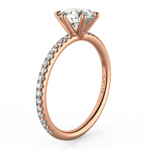 Norme de Danhov Diamond Engagement Ring for Women in 18k Rose Gold