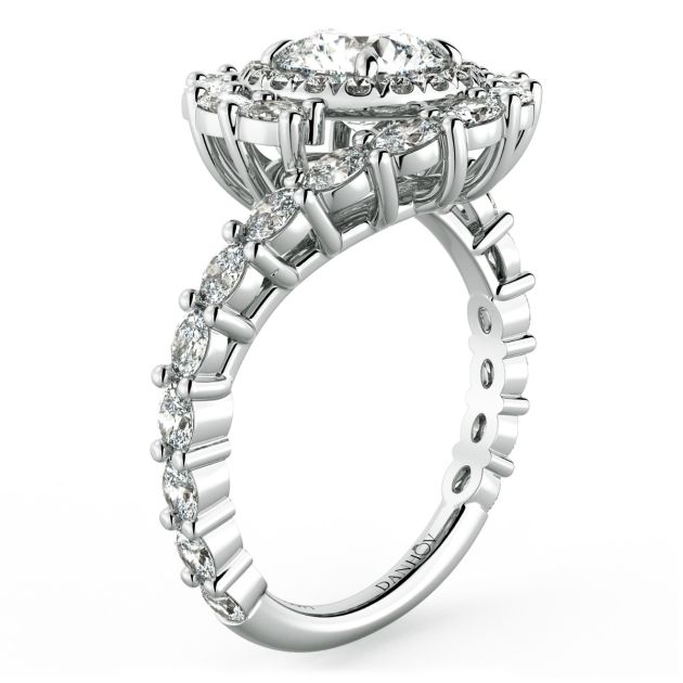 Danhov Grand Abbraccio Swirl Engagement Ring in Platinum