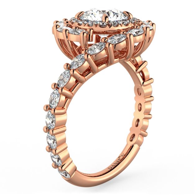 Danhov Grand Abbraccio Swirl Engagement Ring in 18k Rose Gold
