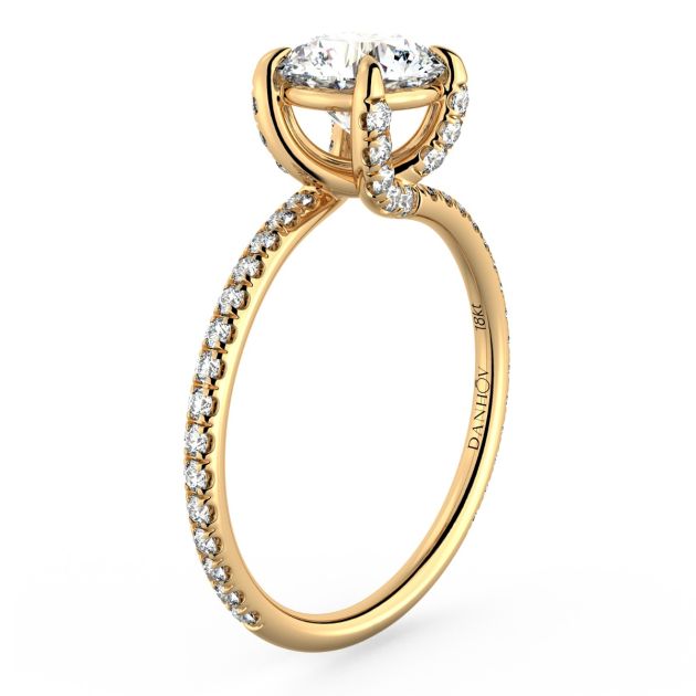 Danhov Eleganza Swirl Diamond Ring in 14k Yellow Gold