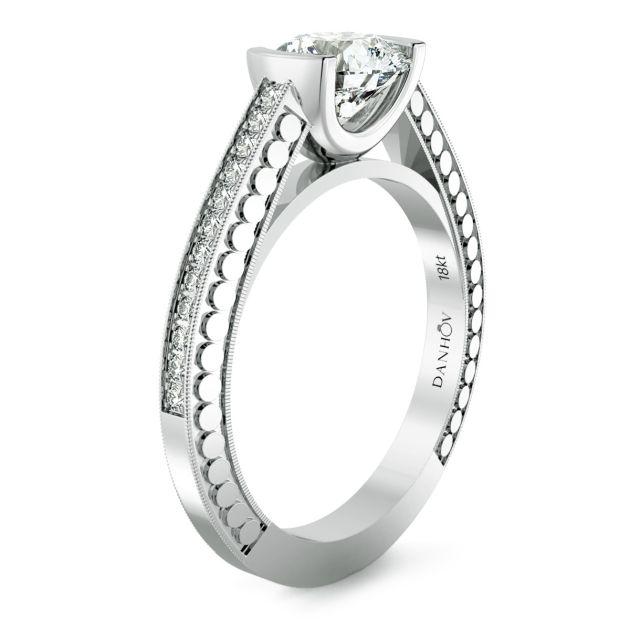 Danhov Tubetto Unique Engagement Ring in Platinum