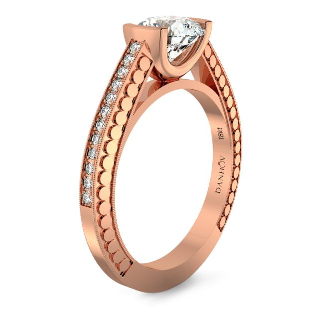 Danhov Tubetto Unique Engagement Ring in 14k Rose Gold
