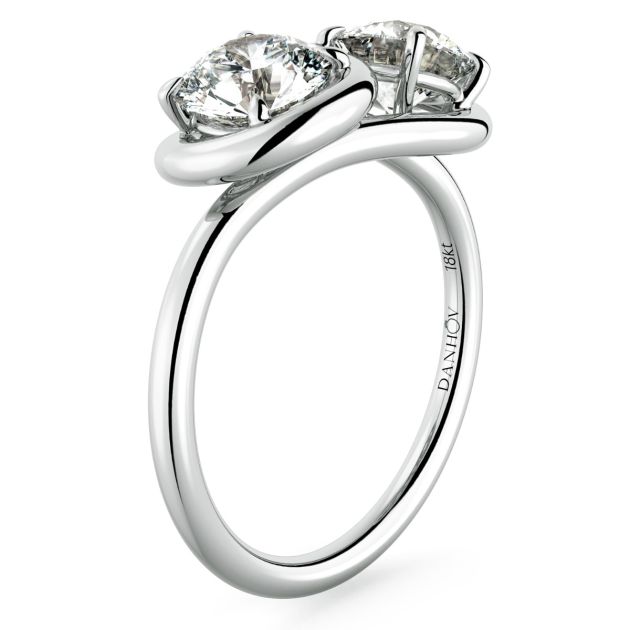 Danhov Abbraccio Infinity Single Shank Engagement Ring in 14k White Gold