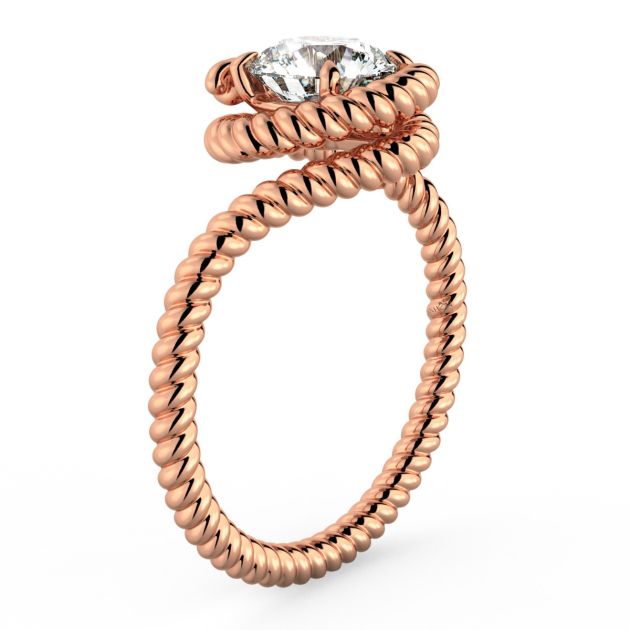 Danhov Abbraccio Braided Swirl Engagement Ring in 18k Rose Gold