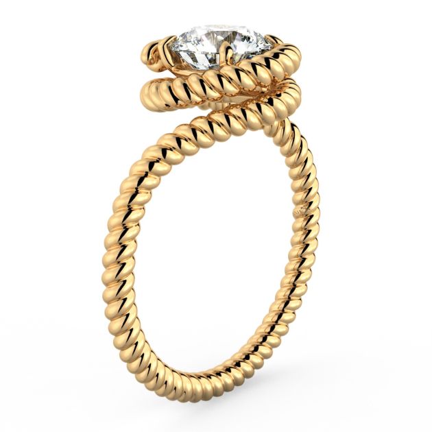 Danhov Abbraccio Braided Swirl Engagement Ring in 14k Yellow Gold