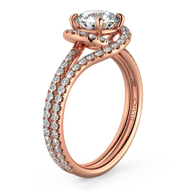 Danhov Abbraccio Engagement Ring in 18k Rose Gold