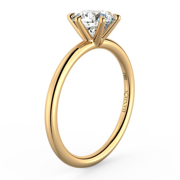 Norme de Danhov Classic  Engagement Ring for Women in 18k Yellow Gold