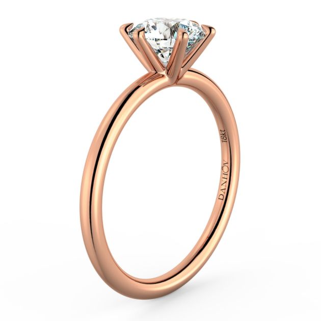 Norme de Danhov Classic  Engagement Ring for Women in 18k Rose Gold