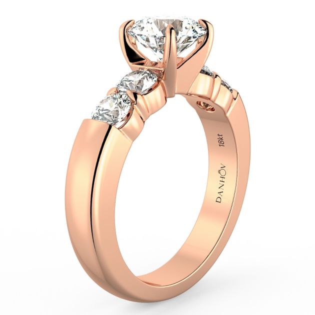 Norme de Danhov Engagement Ring in 14k Rose Gold