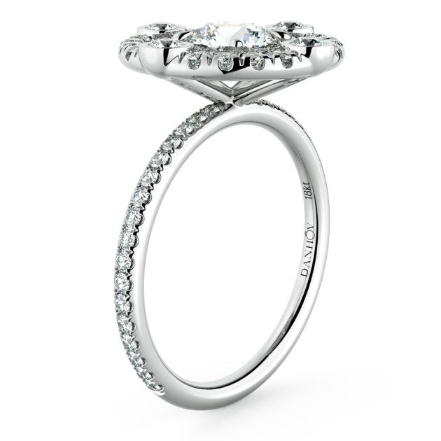 Norme De Danhov Ladies Engagement Ring in 14k White Gold