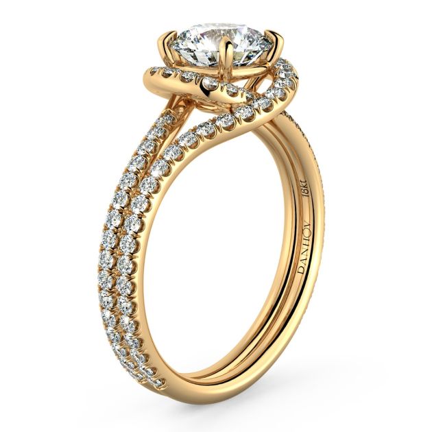 Danhov Abbraccio Engagement Ring in 14k Yellow Gold