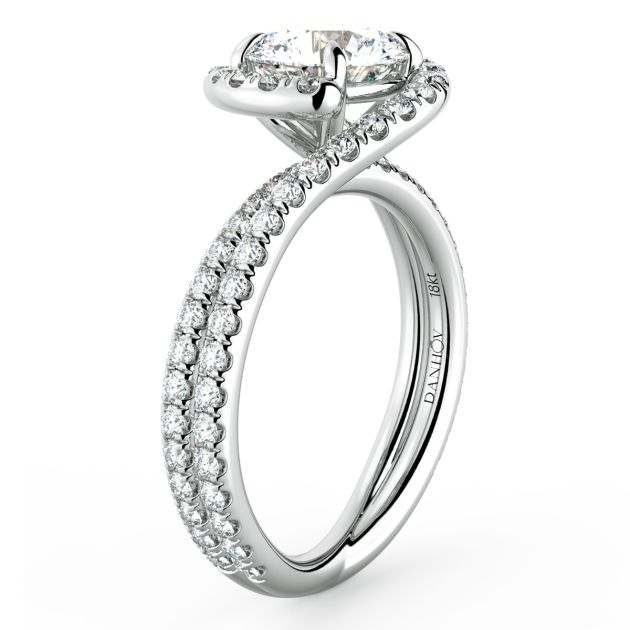 Danhov Abbraccio Unique Swirl Engagement Ring in Platinum