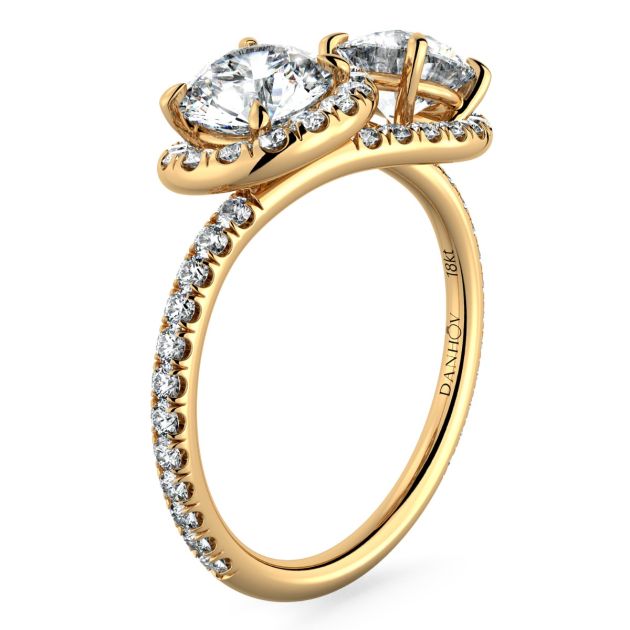 Danhov Abbraccio Infinity Single Shank Diamond Engagement Ring in 18k Yellow Gold