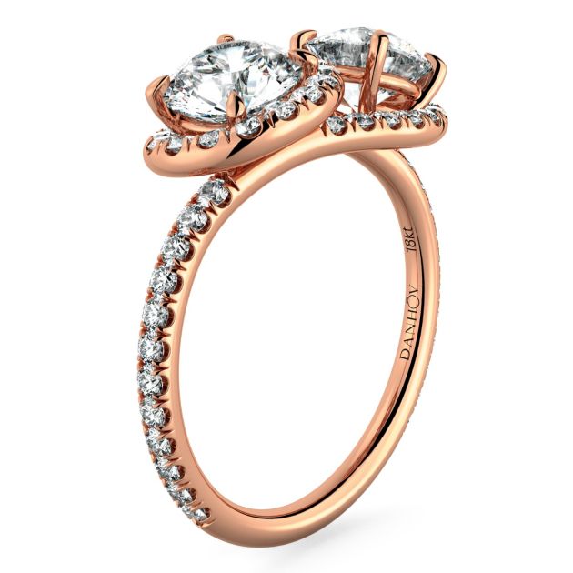 Danhov Abbraccio Infinity Single Shank Diamond Engagement Ring in 18k Rose Gold
