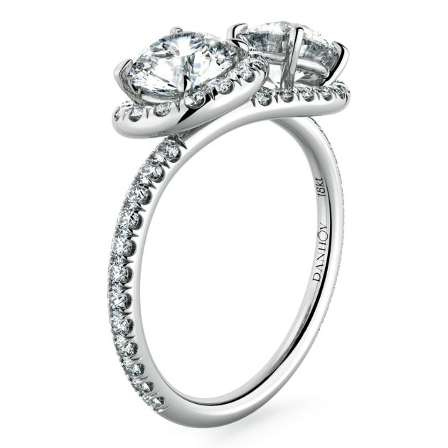 Danhov Abbraccio Infinity Single Shank Diamond Engagement Ring in 14k White Gold