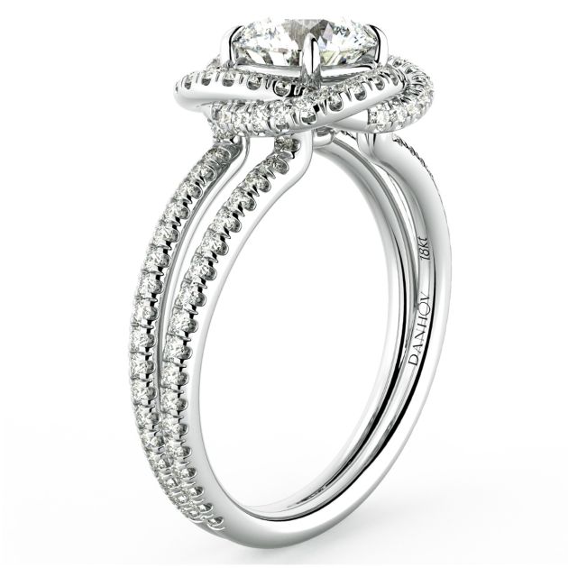 Danhov Solo Filo Elegant Diamond Engagement Ring in 14k White Gold