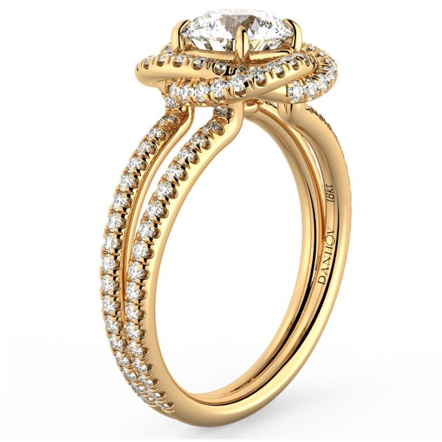 Danhov Solo Filo Elegant Diamond Engagement Ring in 14k Yellow Gold