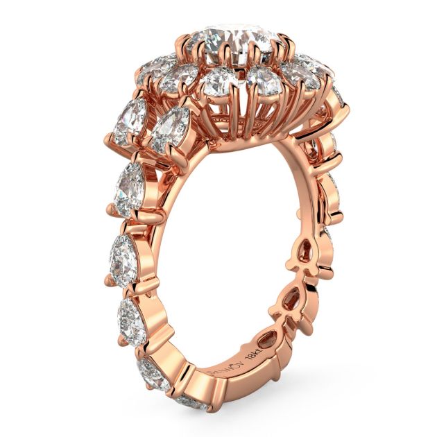 Danhov Classico Grand Diamond Engagement Ring in 18k Rose Gold
