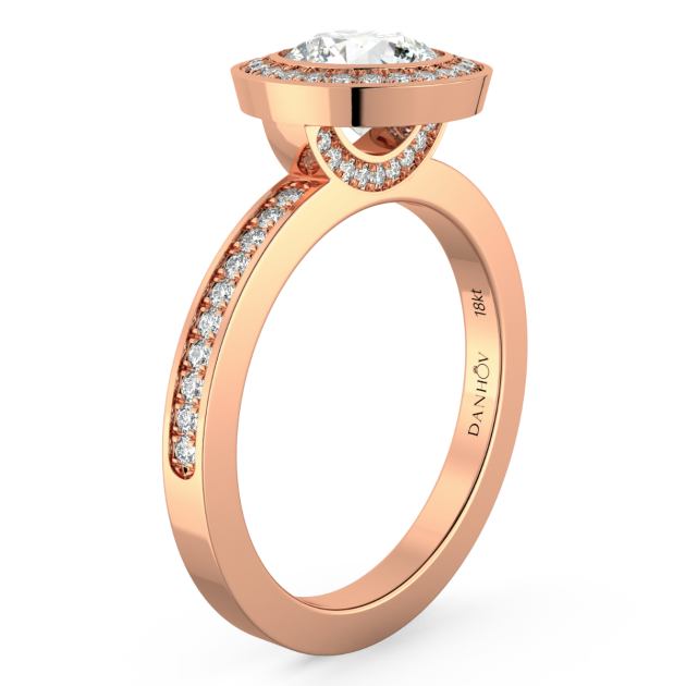 Danhov Per Lei Engagement Ring Set in 18k Rose Gold