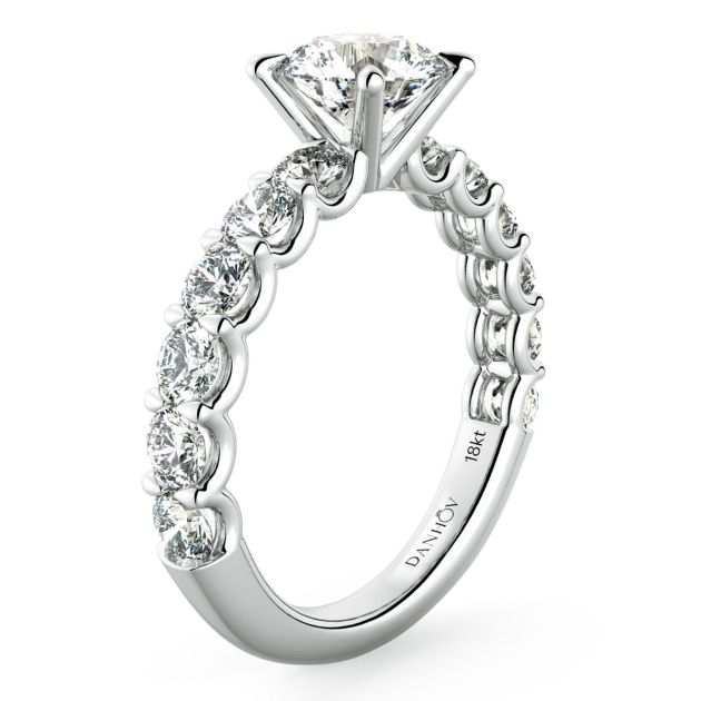 Norme De Danhov Ladies Engagement Ring in 14k White Gold