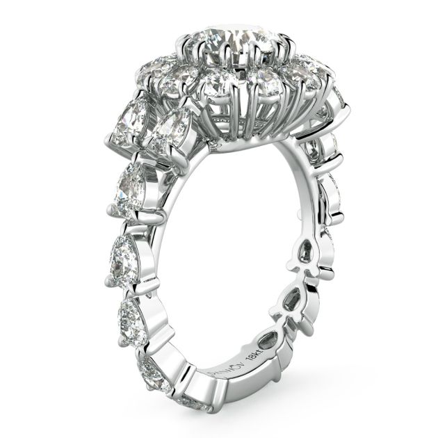 Danhov Classico Grand Diamond Engagement Ring in 18k White Gold