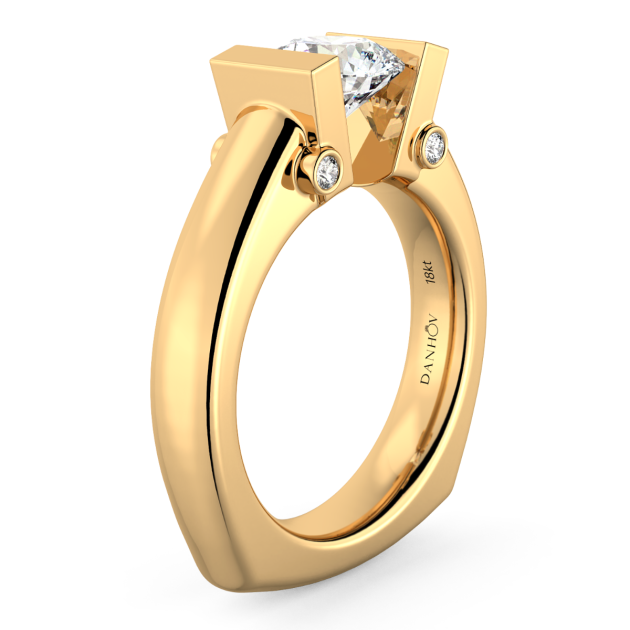Danhov Tension Engagement Ring in 14k Yellow Gold