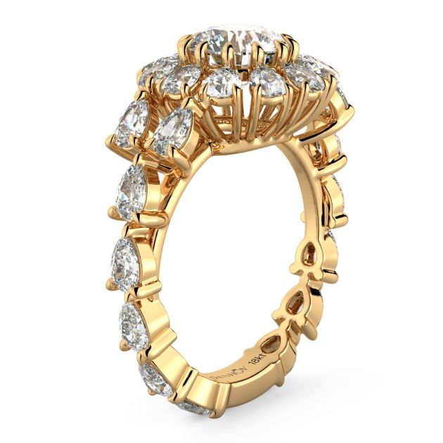 Danhov Classico Grand Diamond Engagement Ring in 18k Yellow Gold