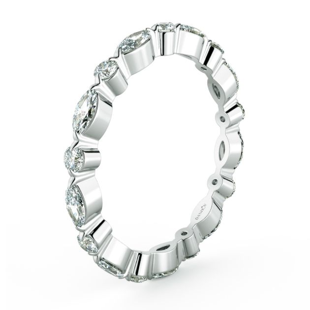 Norme de Danhov Versailles Diamond Wedding Band in 14k White Gold