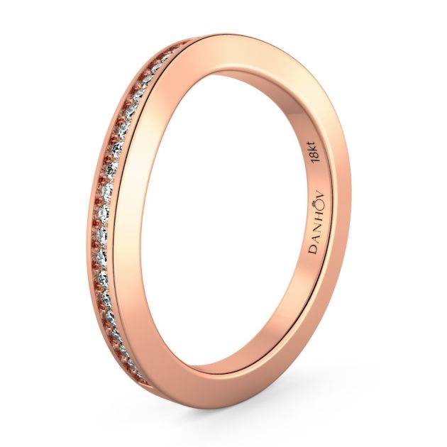Norme de Danhov Diamond Wedding Band in 14k Rose Gold