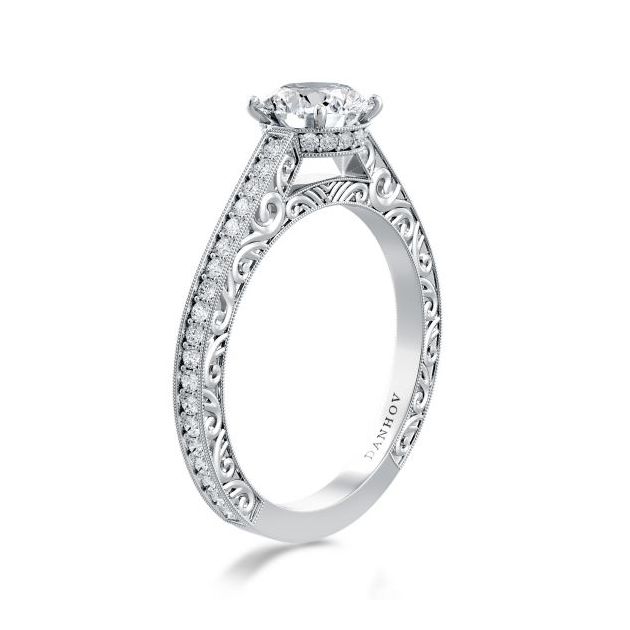 Danhov Modern Engagement Ring in Platinum